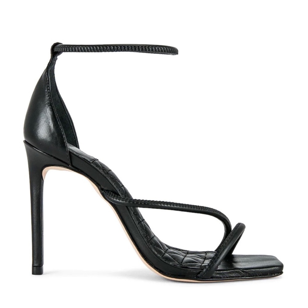 NWT SCHUTZ Gaiah Leather Strappy Heels Sandals Shoes Quilted Design Black Size 6 - Picture 2 of 15